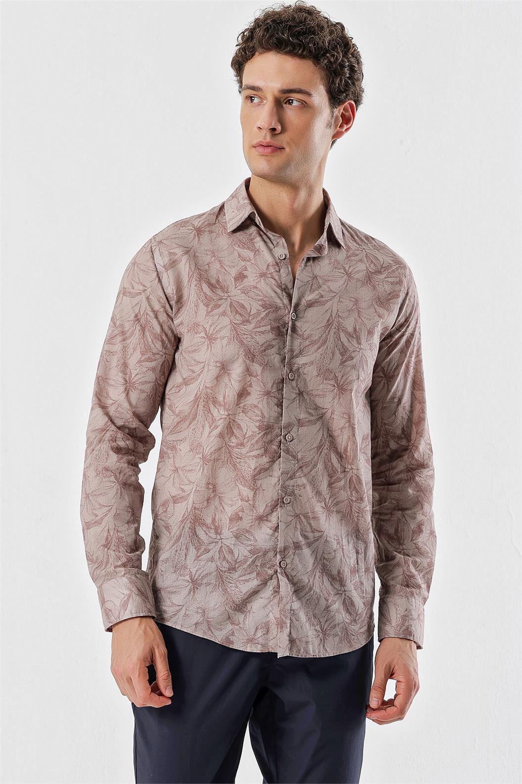 PEMBE Slim Fit Uzun Kol Gömlek