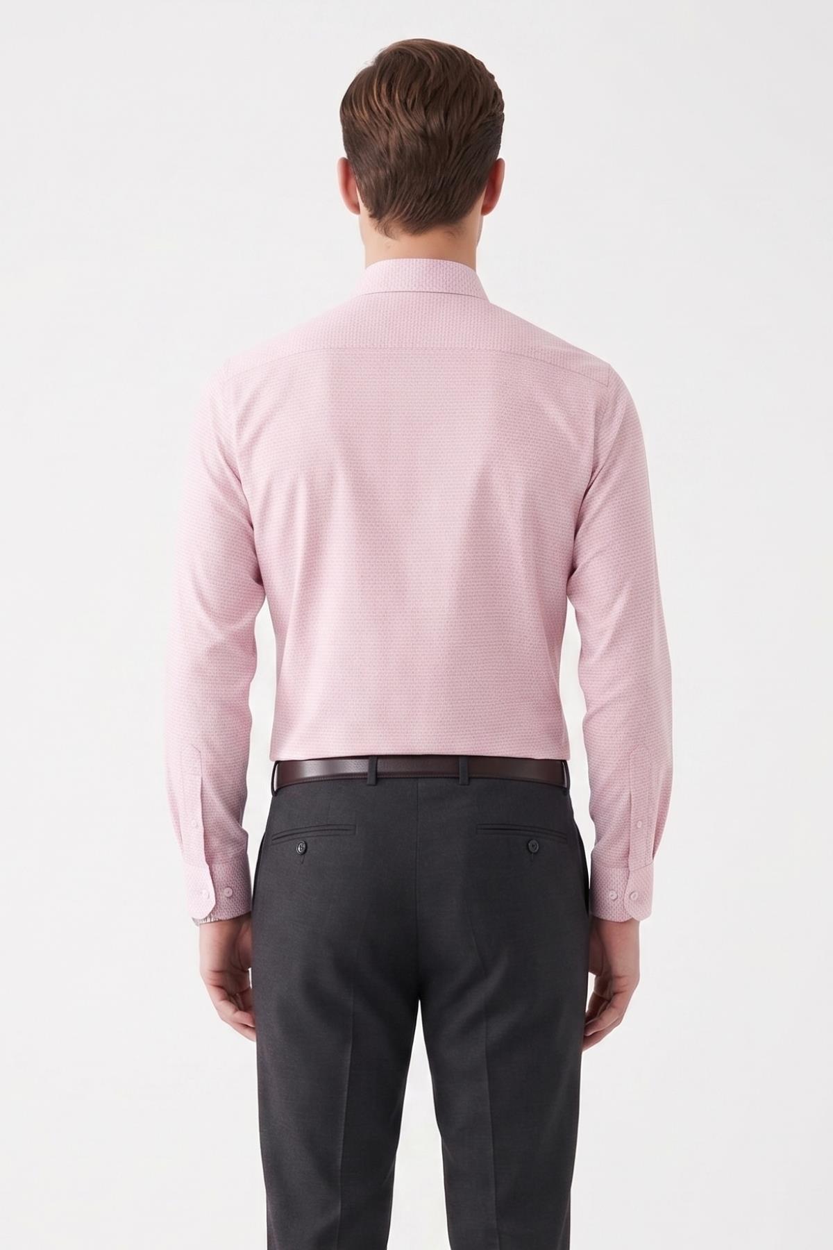 PEMBE Slim Fit Uzun Kol Gömlek