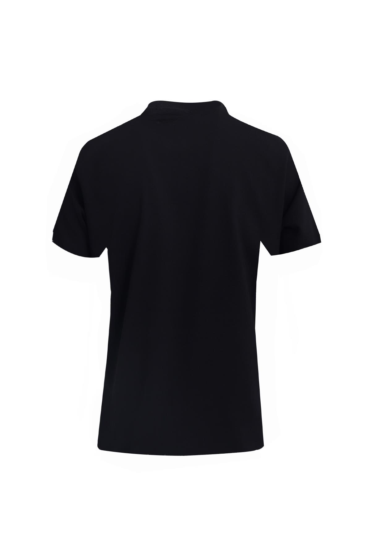 SİYAH Bisiklet Yaka T-Shirt