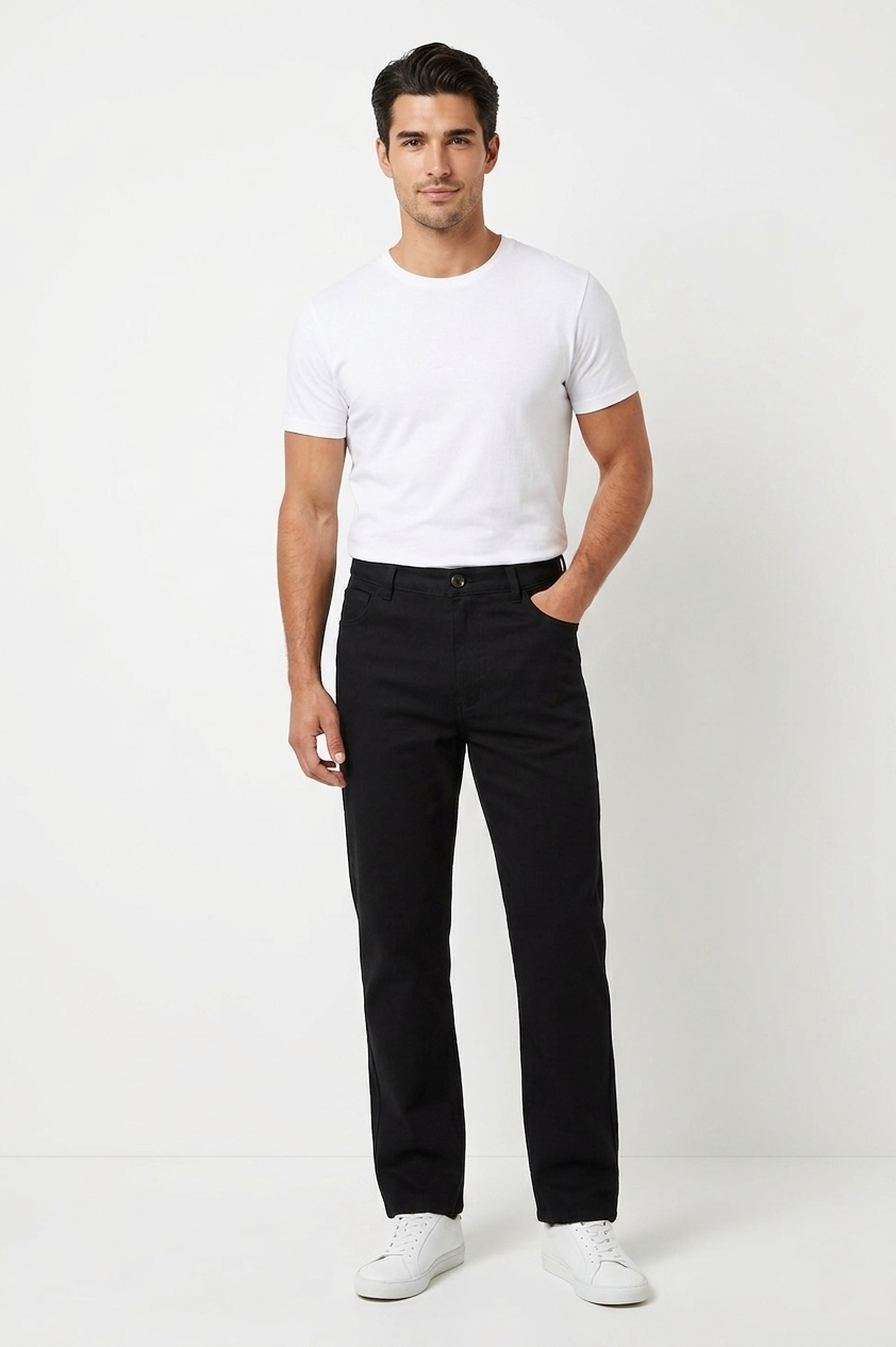 SİYAH Comfort Fit 5 Cep Pantolon