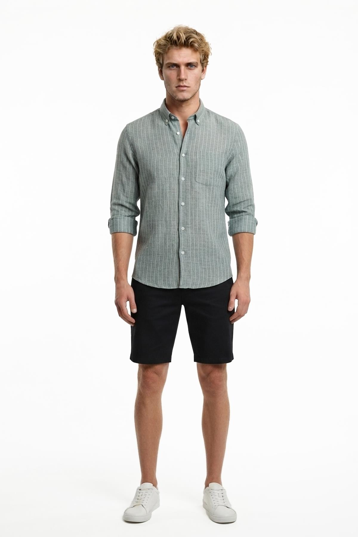 SİYAH Comfort Fit Bermuda Şort