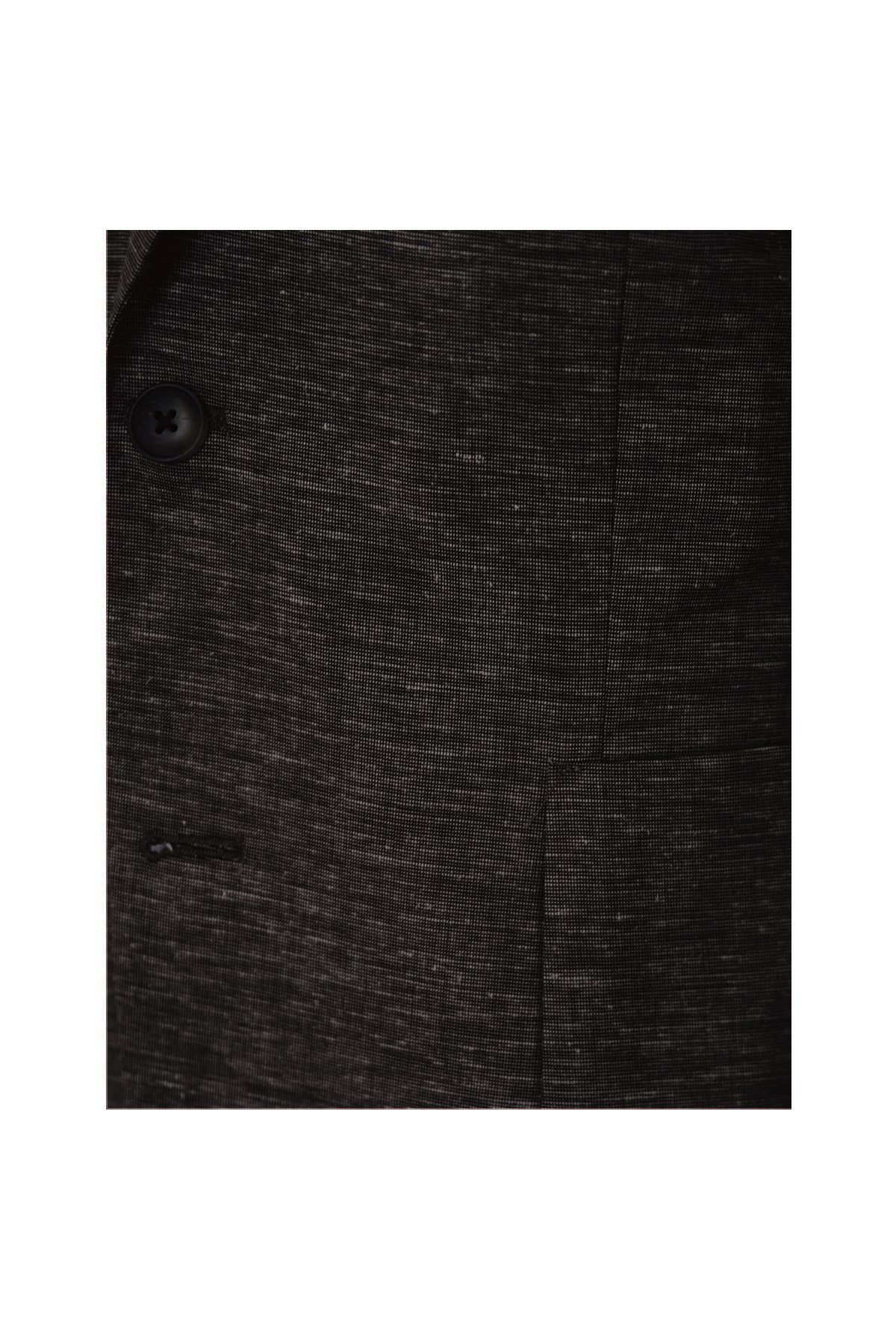 SİYAH Comfort Fit Casual Keten Ceket