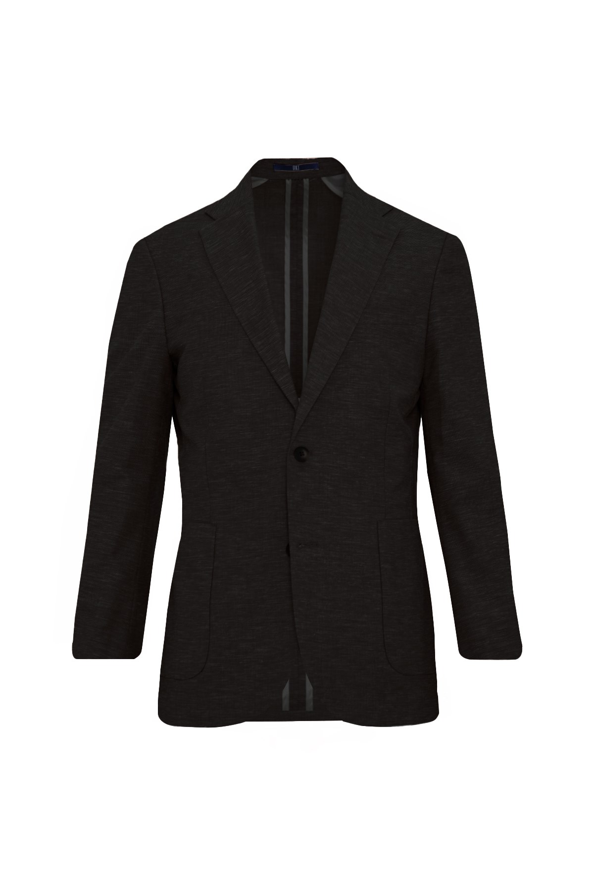 SİYAH Comfort Fit Casual Keten Ceket