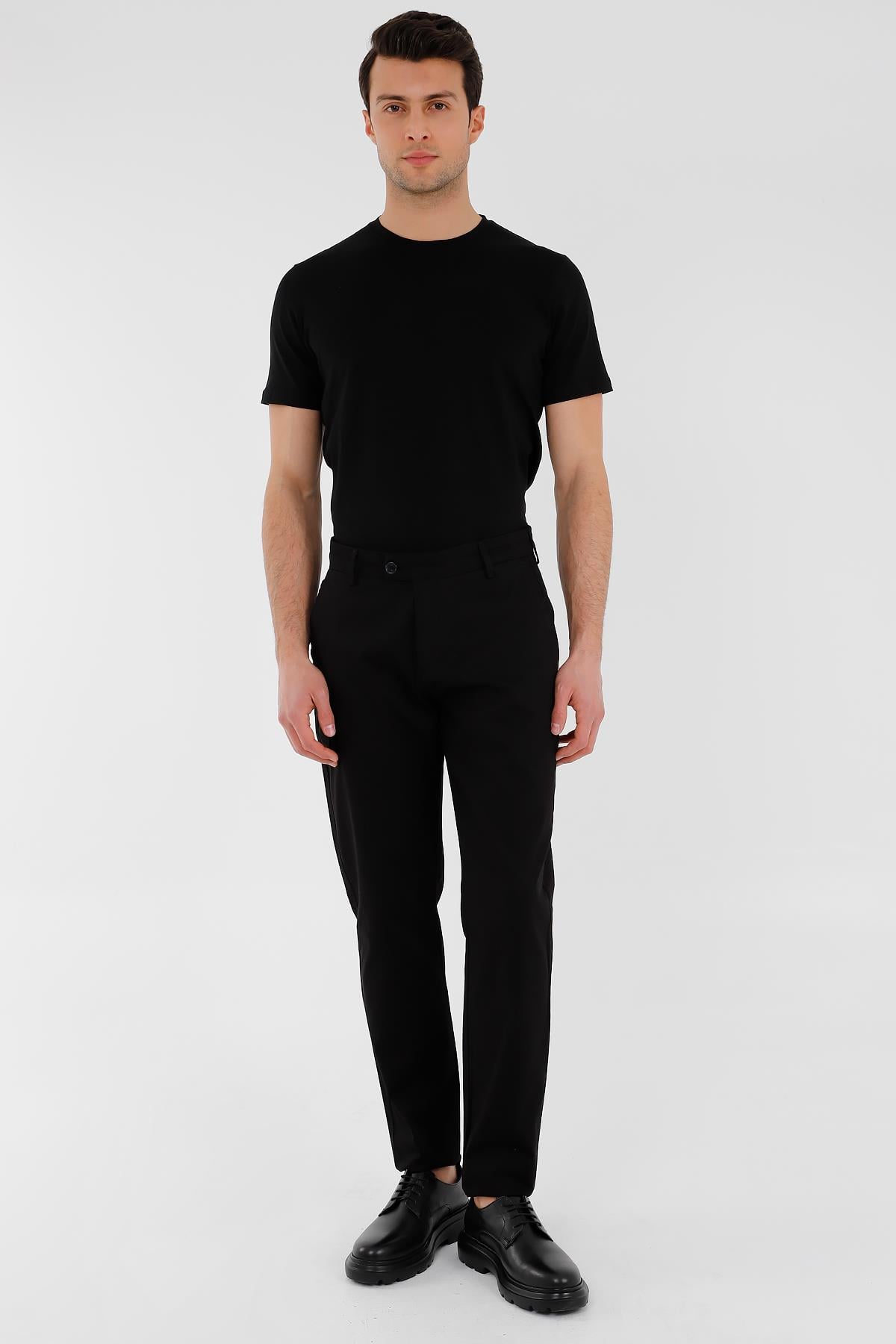 SİYAH Comfort Fit Chino Pantolon