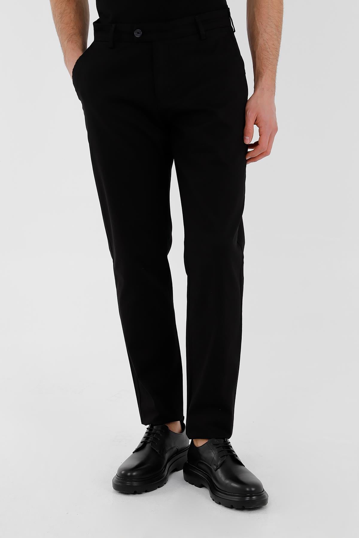 SİYAH Comfort Fit Chino Pantolon