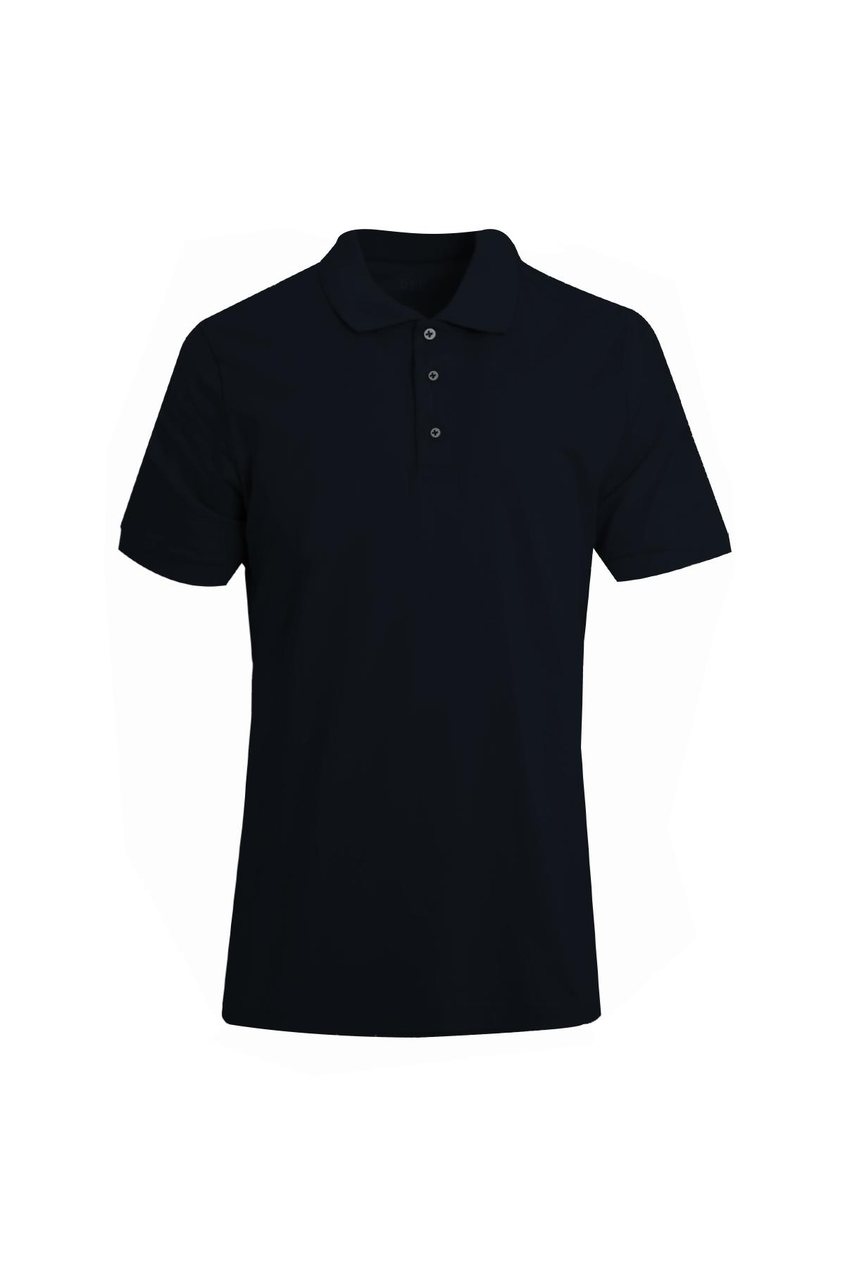 SİYAH Comfort Fit Polo Yaka Pike T-Shirt