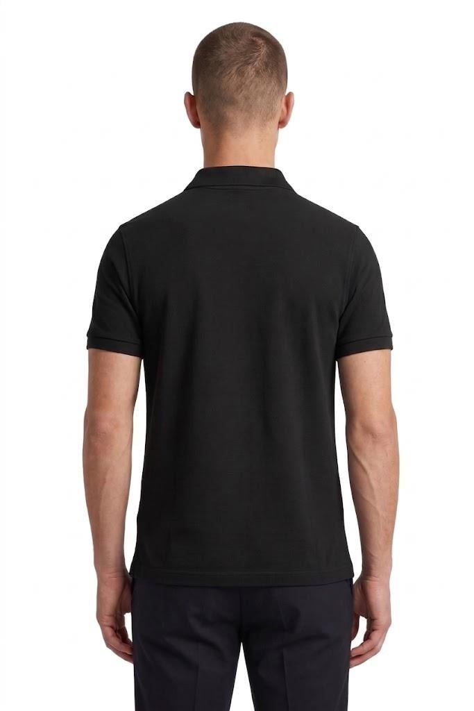 SİYAH Comfort Fit Polo Yaka Pike T-Shirt