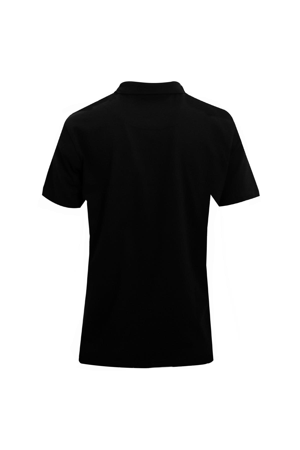 SİYAH Comfort Fit Polo Yaka Pike T-Shirt