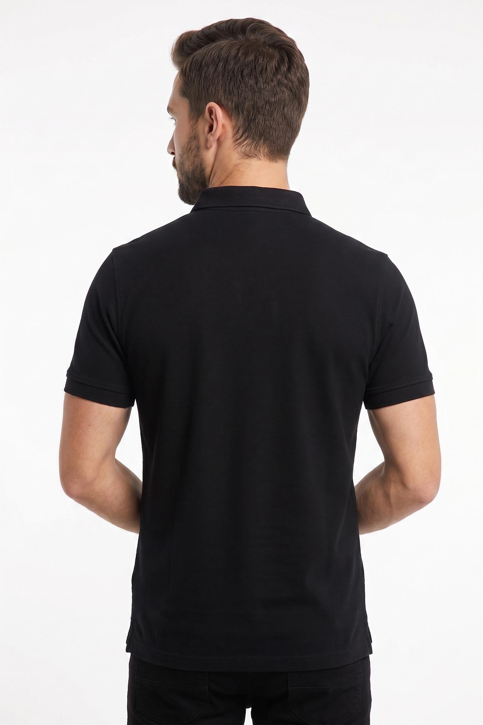 SİYAH Comfort Fit Polo Yaka Pike T-Shirt