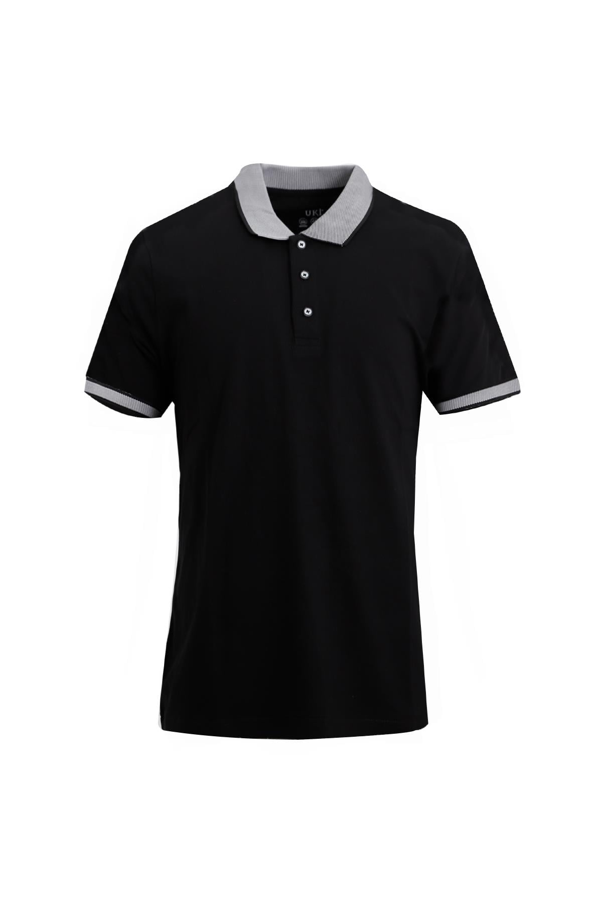 SİYAH Comfort Fit Polo Yaka Pike T-Shirt