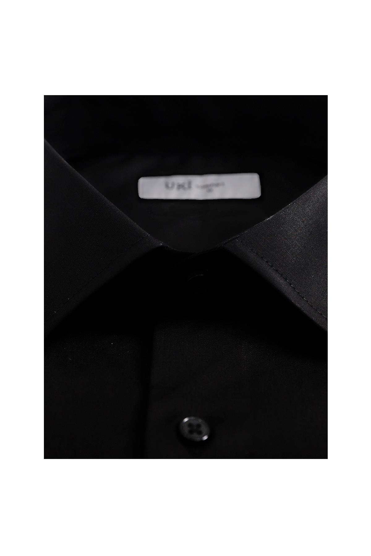 SİYAH Comfort Fit Uzun Kol Gömlek