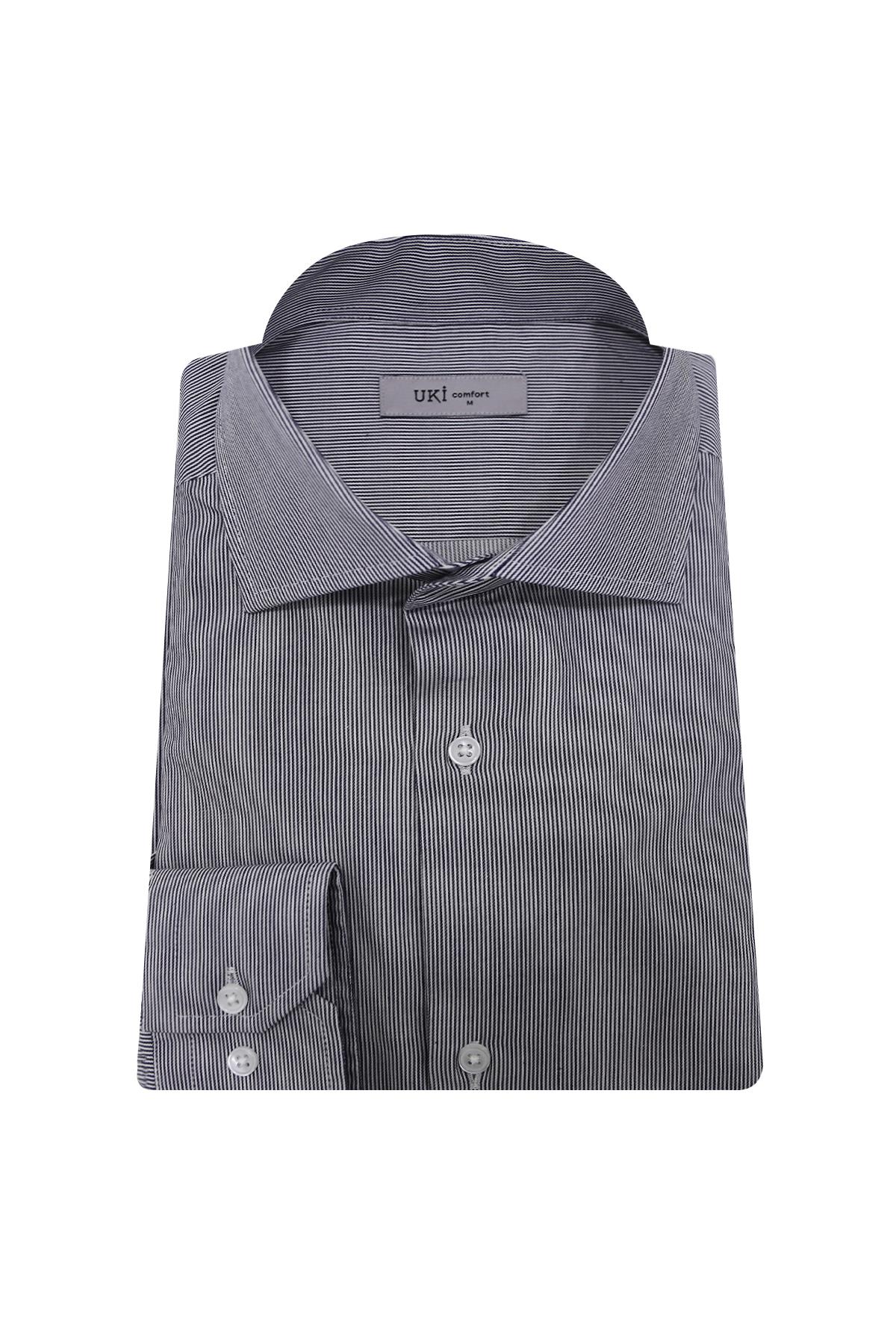 SİYAH Comfort Fit Uzun Kol Gömlek