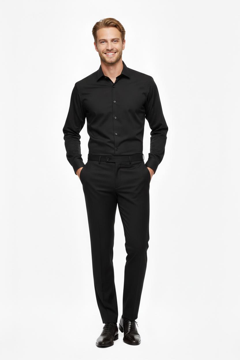SİYAH Comfort Fit Klasik Pantolon