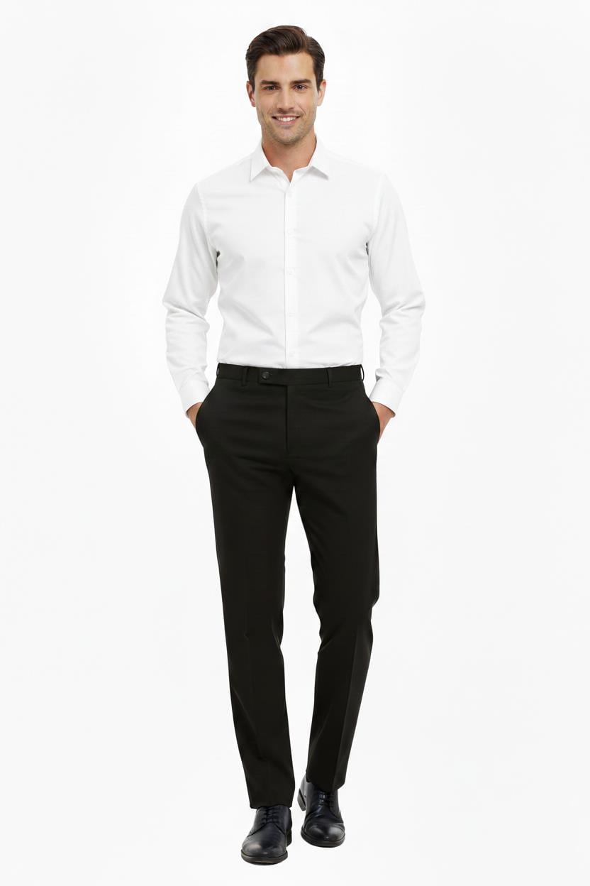 SİYAH Comfort Fit Klasik Pantolon