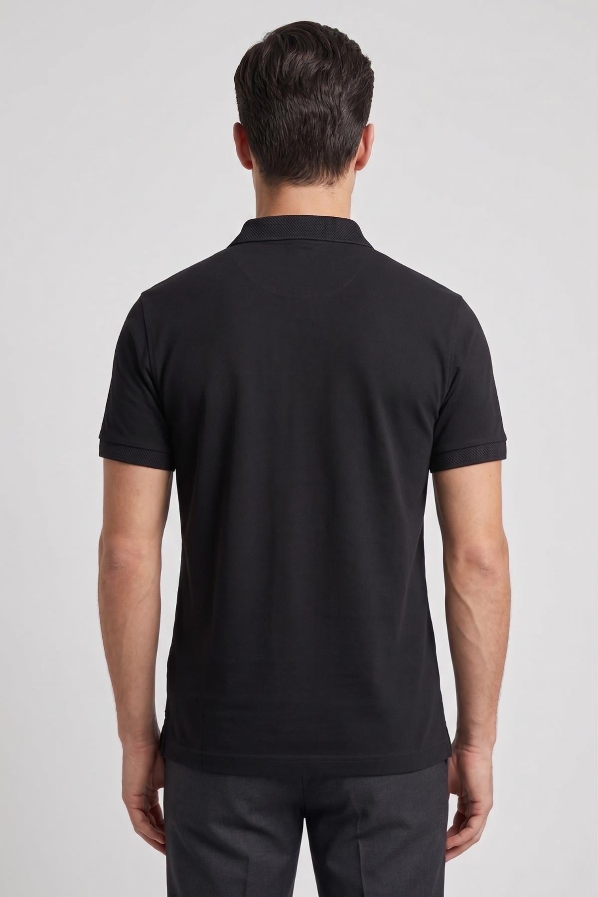 SİYAH Polo Yaka Süprem T-shirt