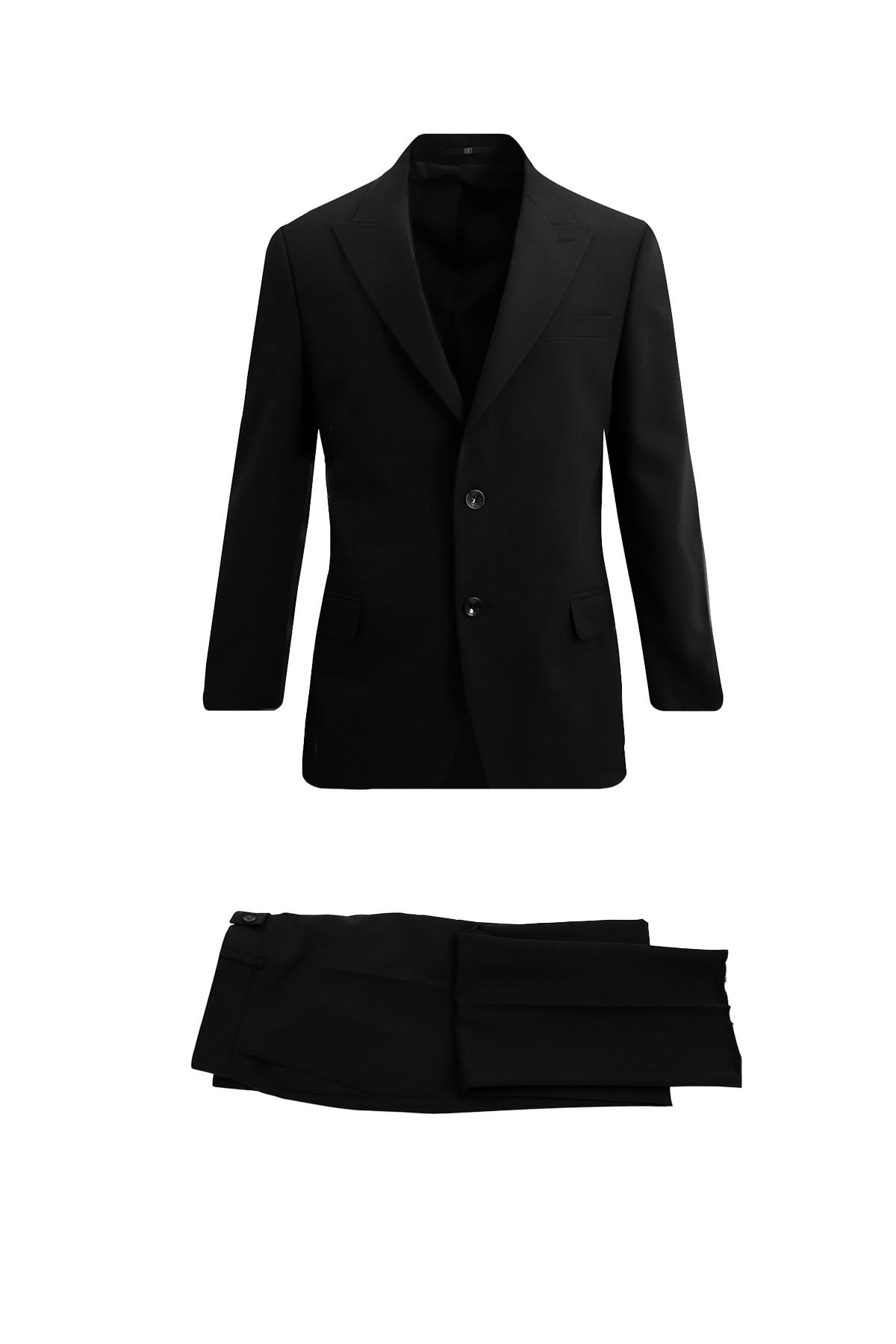 SİYAH Sivri Yaka Comfort Fit Klasik Takım Elbise