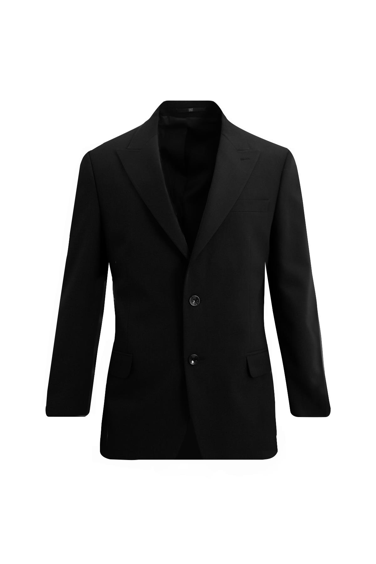 SİYAH Sivri Yaka Comfort Fit Klasik Takım Elbise