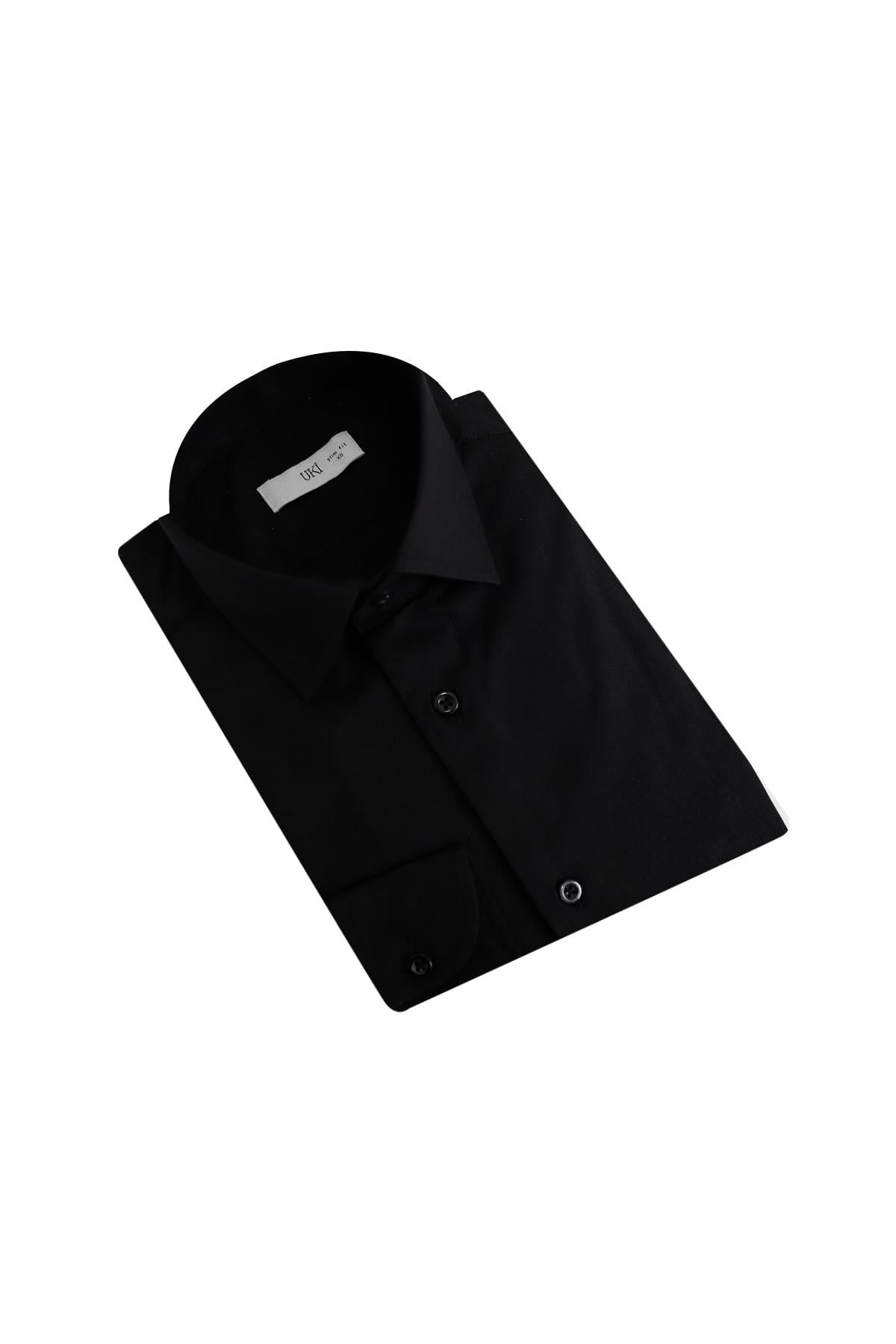 SİYAH Slim Fit Uzun Kol Gömlek
