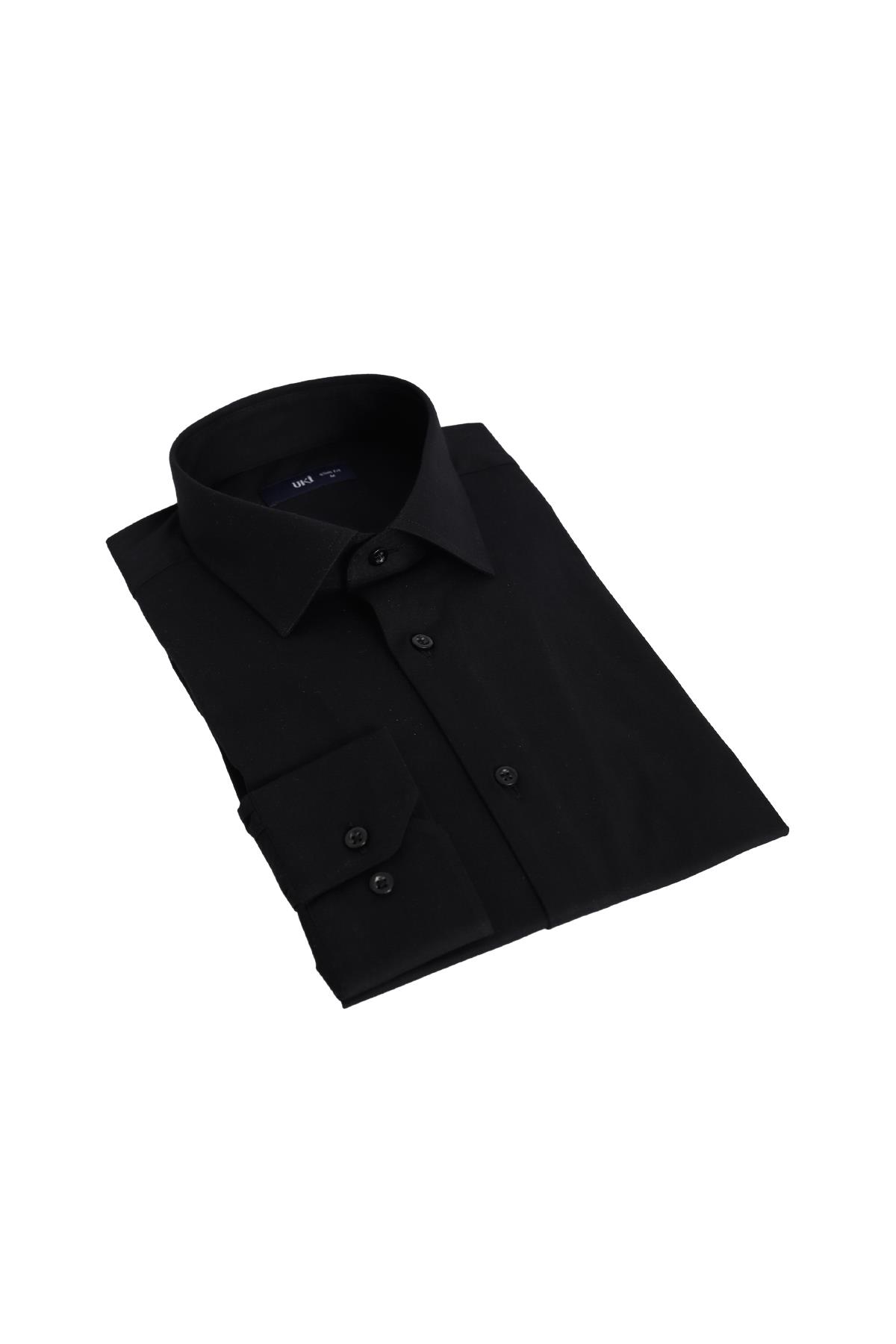 SİYAH Slim Fit Uzun Kol Gömlek