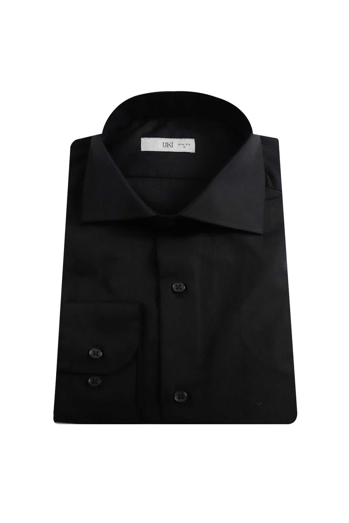 SİYAH Slim Fit Uzun Kol Gömlek