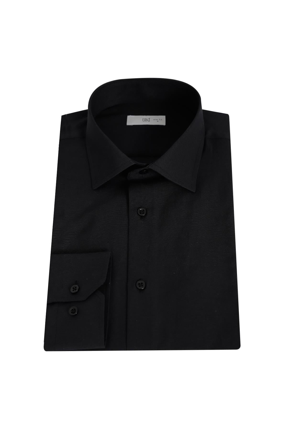 SİYAH Slim Fit Uzun Kol Gömlek