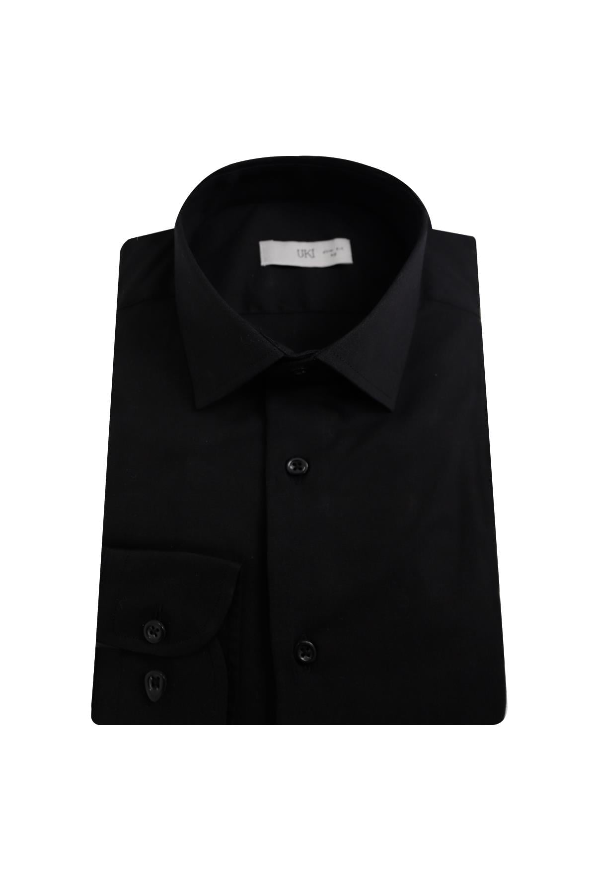 SİYAH Slim Fit Uzun Kol Gömlek