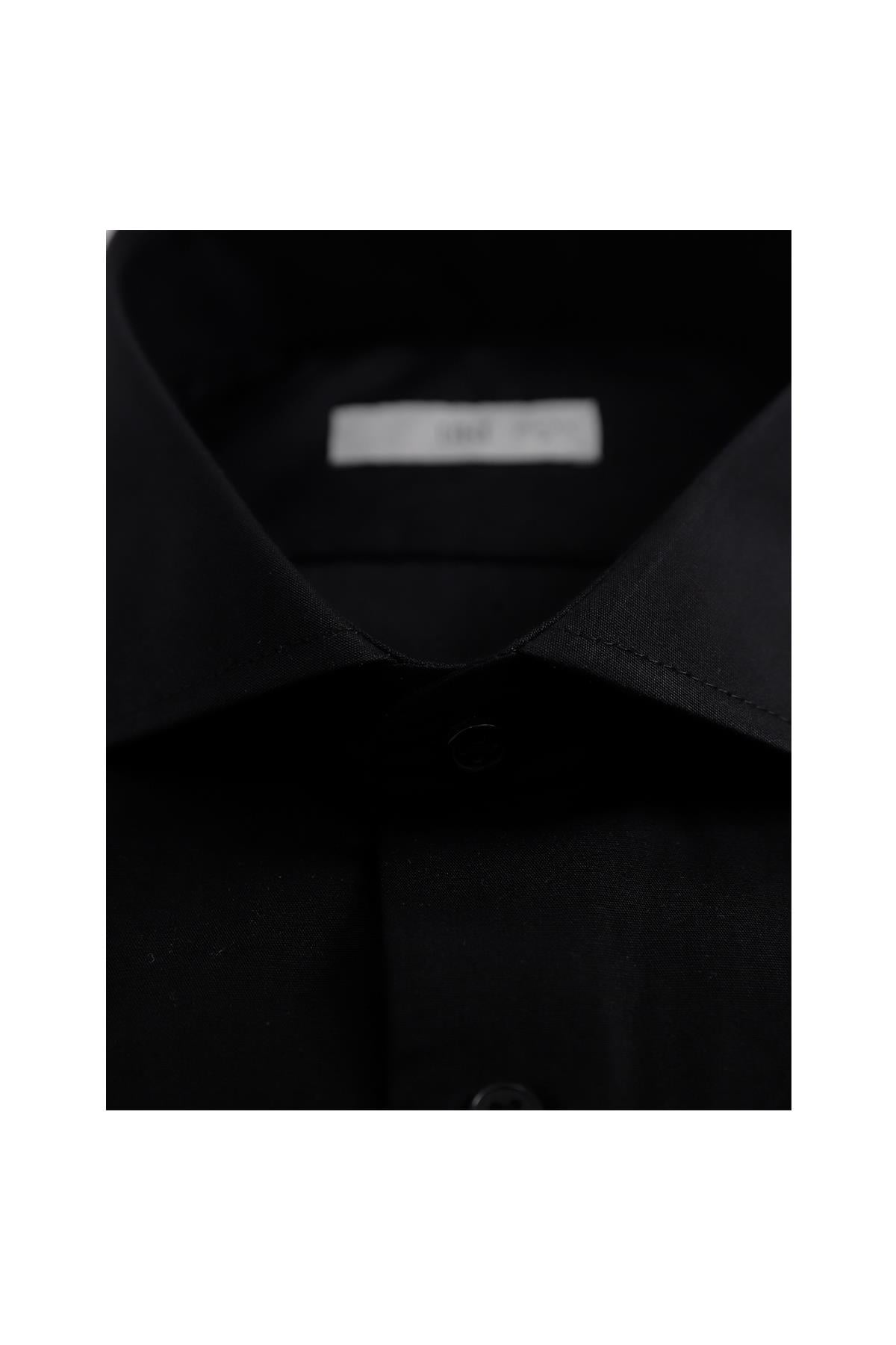 SİYAH Slim Fit Uzun Kol Gömlek
