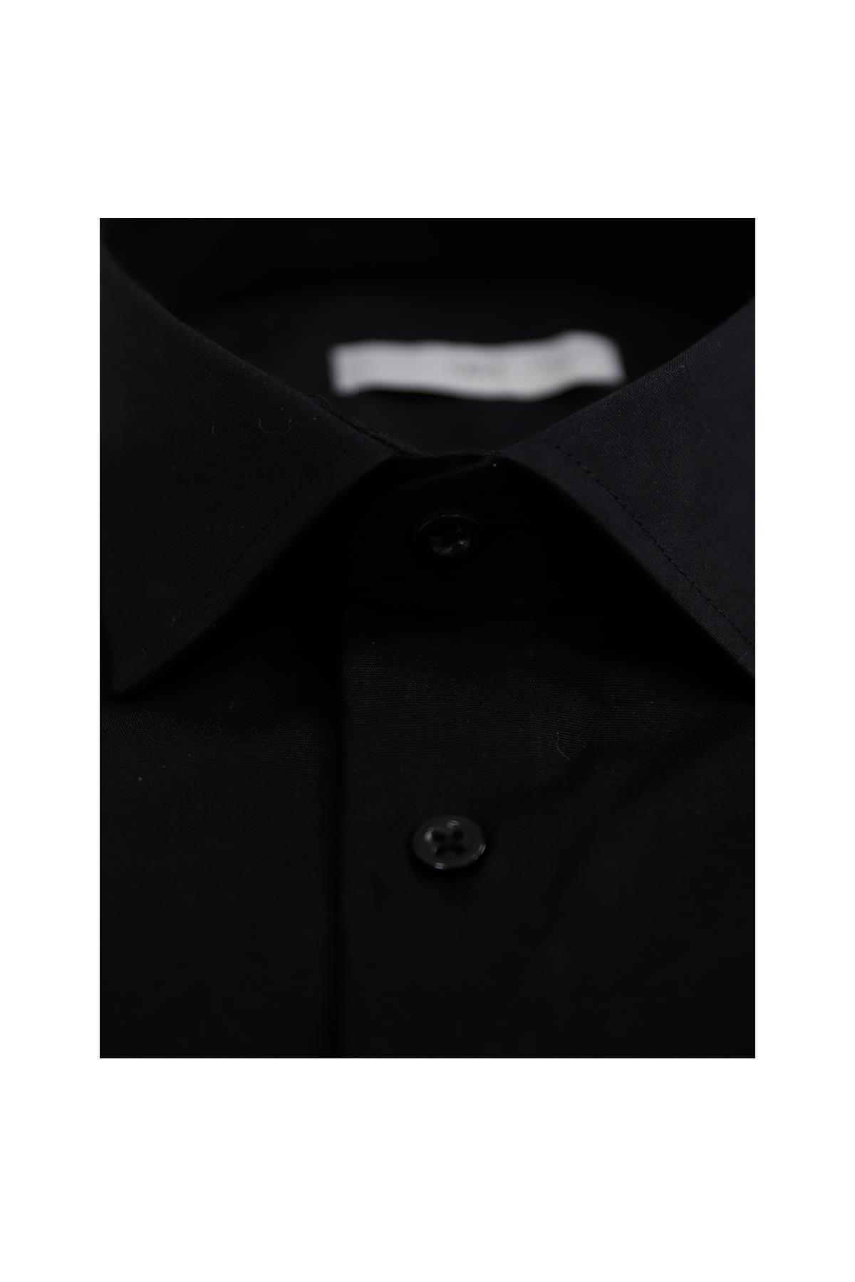 SİYAH Slim Fit Uzun Kol Gömlek
