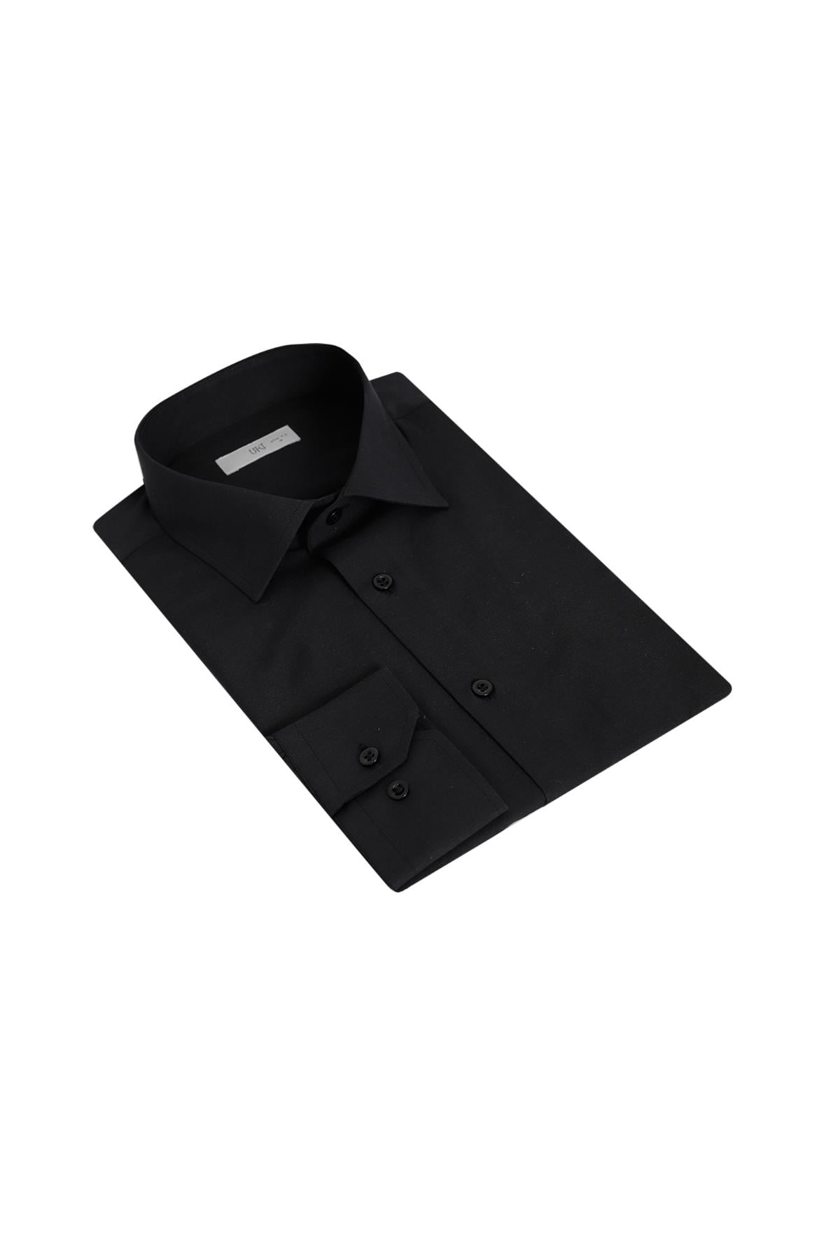 SİYAH Slim Fit Uzun Kol Gömlek