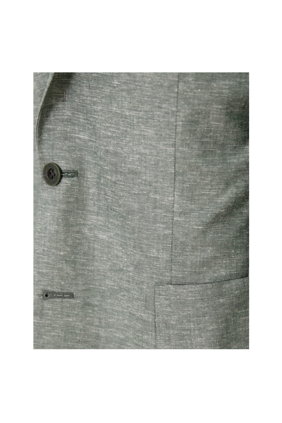 YEŞİL Comfort Fit Casual Keten Ceket