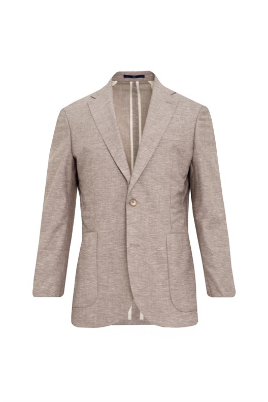 AÇIK KAHVERENGİ Comfort Fit Casual Keten Ceket