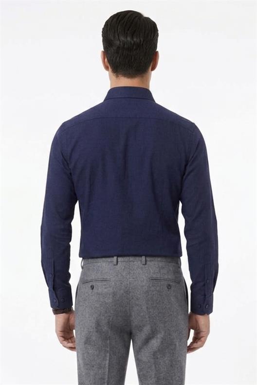 Açık Lacivert Comfort Fit Uzun Kol Gömlek