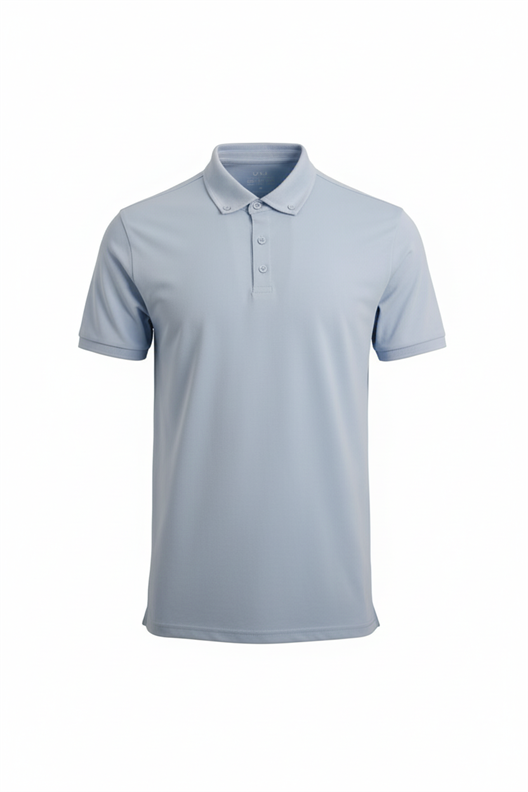 AÇIK MAVİ Comfort Fit Polo Yaka Pike T-Shirt