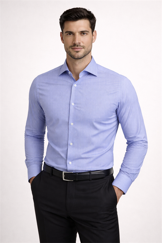 AÇIK MAVİ Comfort Fit Uzun Kol Gömlek