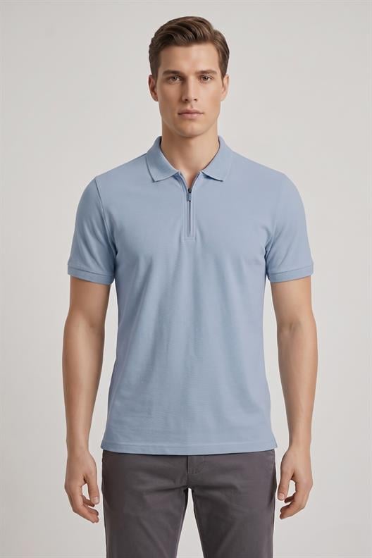 AÇIK MAVİ Polo Yaka Süprem T-shirt