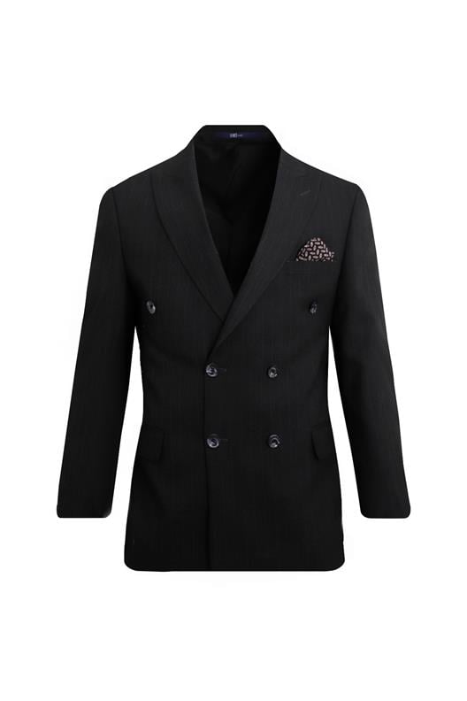 ANTRASİT Comfort Fit , Çizgili Kruvaze Ceket