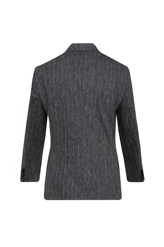 ANTRASİT Comfort Fit , Keten , Kruvaze 6 Düğme , Çift Yırtmaçlı, Çizgili Takım Elbise