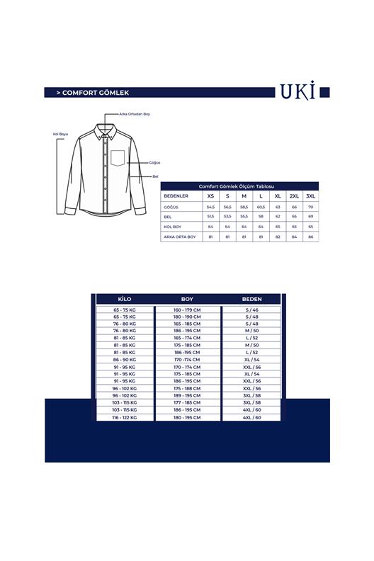ANTRASİT Comfort Fit Uzun Kol Gömlek