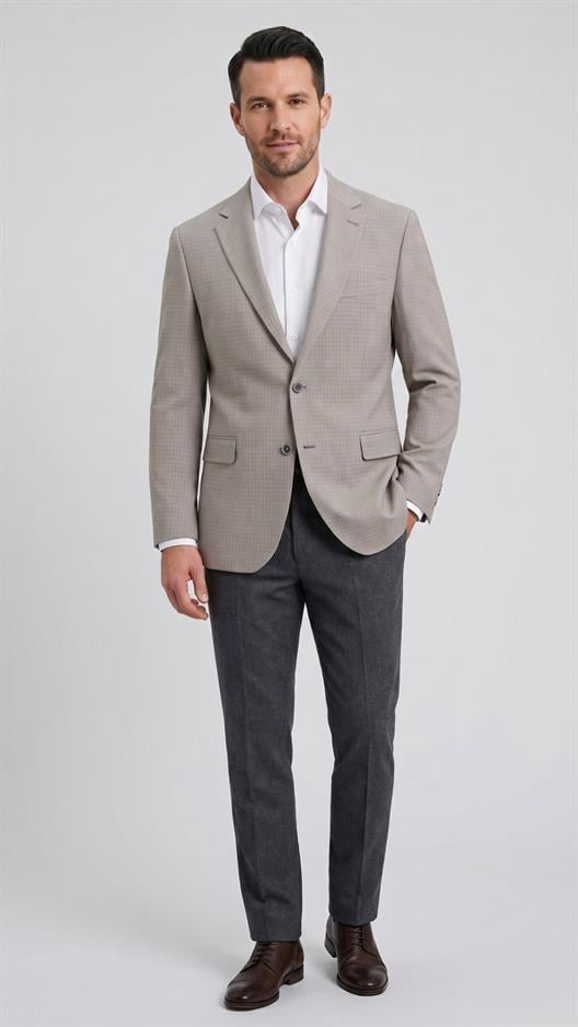 BEJ Mono Yaka Klasik Ceket