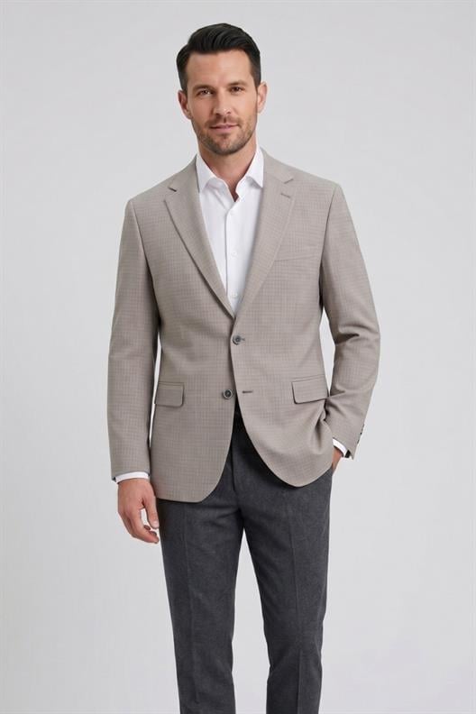 BEJ Mono Yaka Klasik Ceket