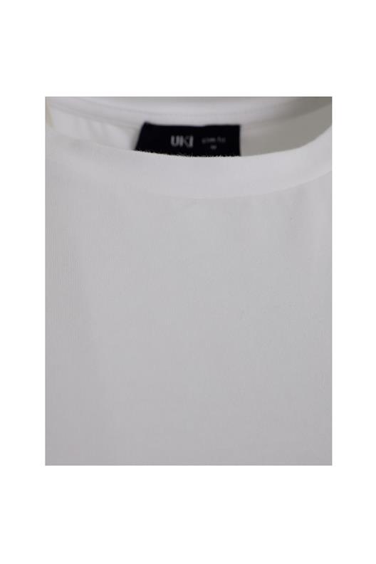 BEYAZ Comfort Fit Bisiklet Yaka Basic T-Shirt