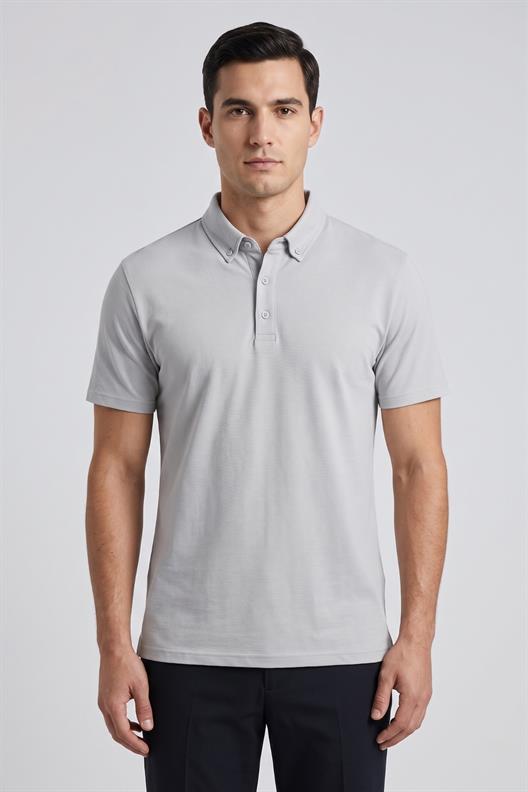 BEYAZ Comfort Fit Polo Yaka Pike T-Shirt