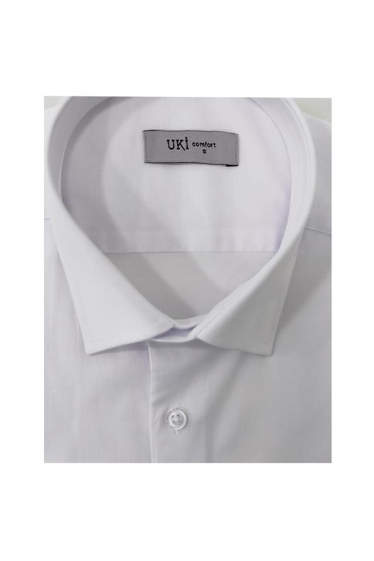 BEYAZ Comfort Fit Uzun Kol Gömlek