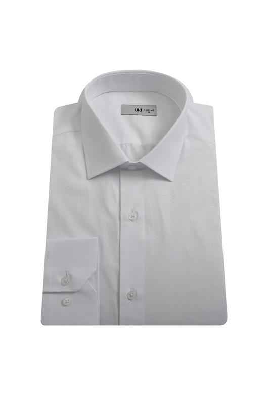BEYAZ Comfort Fit Uzun Kol Gömlek