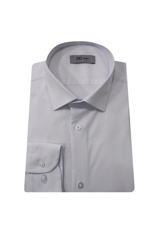 BEYAZ Comfort Fit Uzun Kol Gömlek