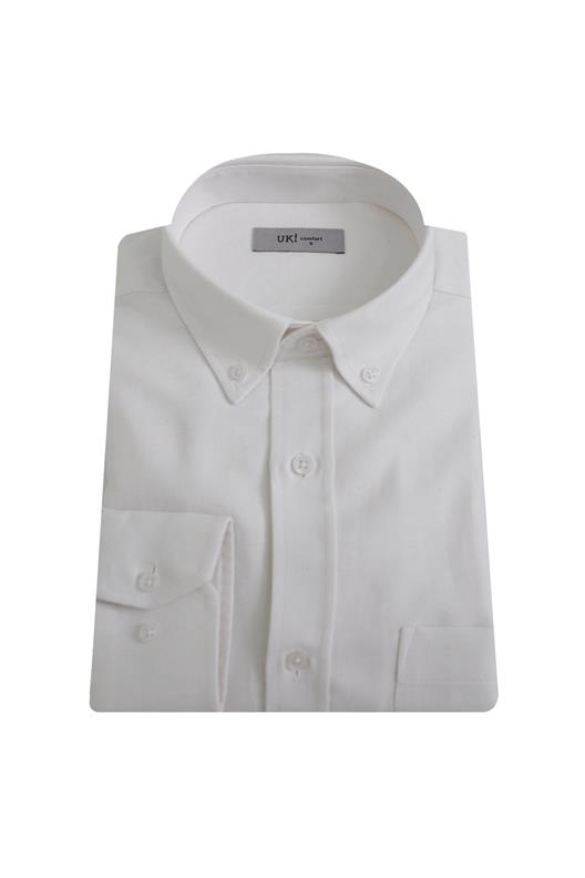 BEYAZ Comfort Fit Uzun Kol Oxford Klasik Gömlek