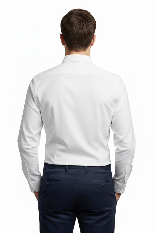 BEYAZ Comfort Fit Uzun Kol Oxford Klasik Gömlek