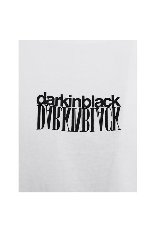 BEYAZ Dark In Black Baskılı Modal Bisiklet Yaka T-shirt