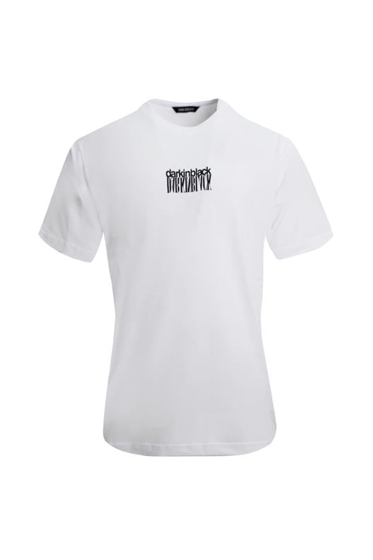 BEYAZ Dark In Black Baskılı Modal Bisiklet Yaka T-shirt