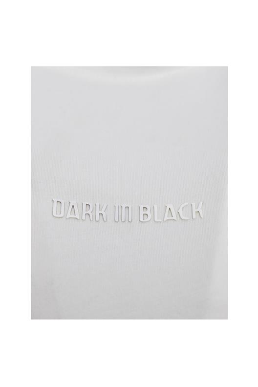 BEYAZ Dark In Black Modal Bisiklet Yaka T-shirt